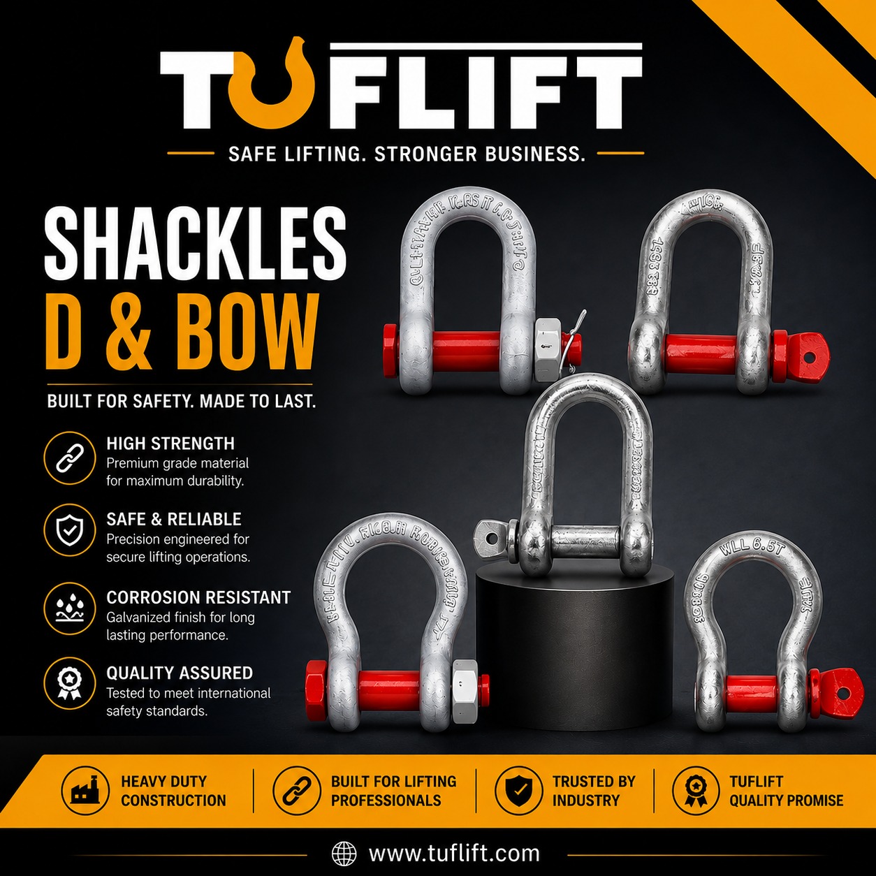 D and bow shackles
