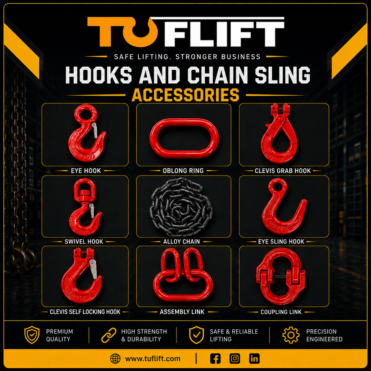 Hooks and chain sling accessories