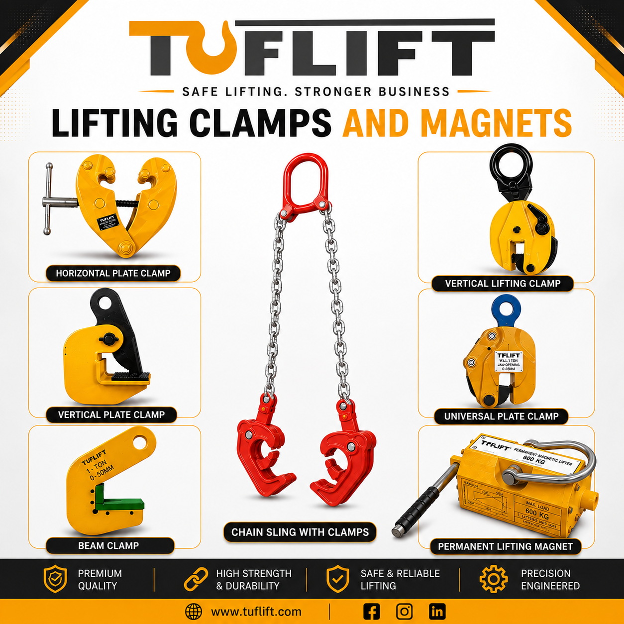 Lifting clamps and magnets